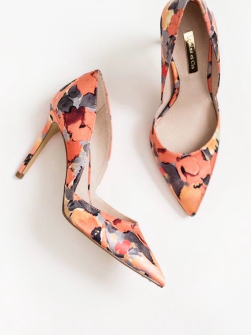 Louise Et Cie Lo-Hermosah Peach Gray Color Heels 4" Women Sz 10.5